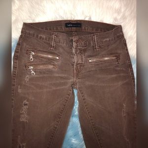 Custom Work Moto Style Skinny Jeans